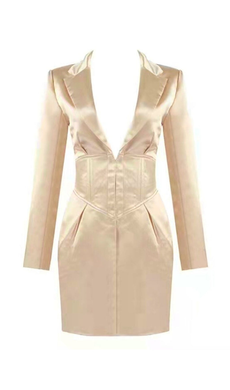 HIGH WAIST CONCELEAD IRREGULAR BLAZER DRESS styleofcb 