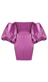 SATIN PUFF SLEEVE MINI DRESS IN RED Dresses styleofcb 
