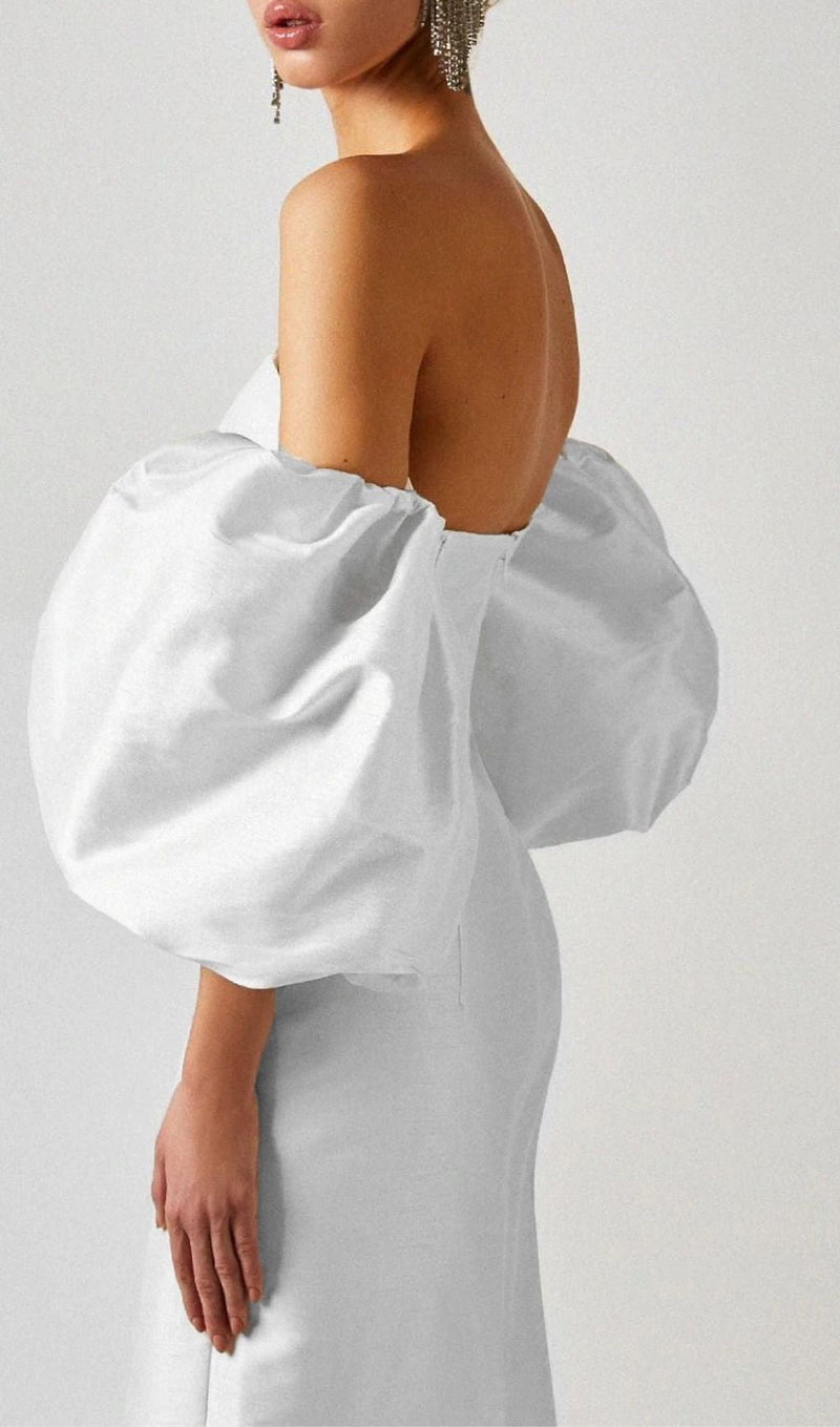SATIN STRAPLESS MIDI DRESS IN WHITE Dresses styleofcb 