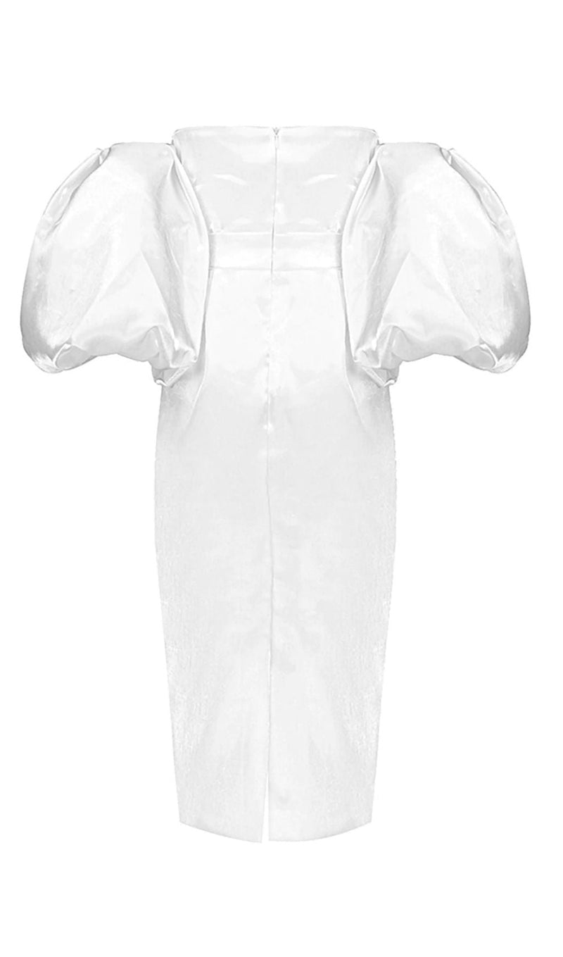SATIN STRAPLESS MIDI DRESS IN WHITE Dresses styleofcb 