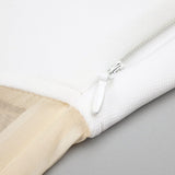 SCALLOPED MESH INSERT MAXI DRESS IN WHITE DRESS styleofcb 