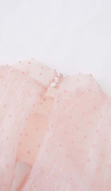 SEQUIN MESH TULLE MIDI DRESS IN PINK DRESS STYLE OF CB 