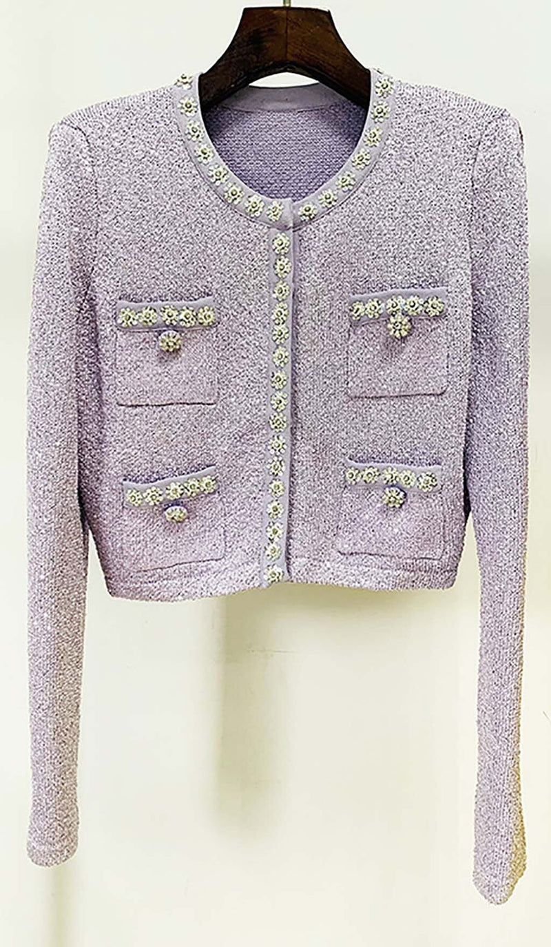 SEQUIN PLEATED TWO PIECE SET IN LILAC DRESS STYLE OF CB 