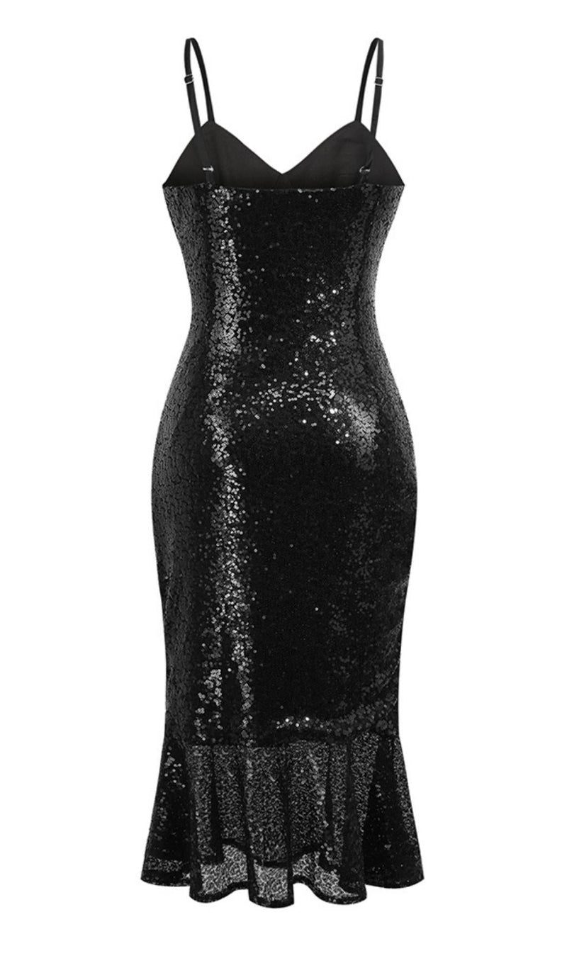 SEQUINS MIDI DRESS IN BLACK Dresses styleofcb 
