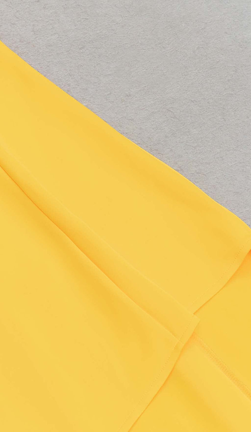 SLEEVELESS BANDEAU HIGH-LOW DRESS IN YELLOW DRESS styleofcb 