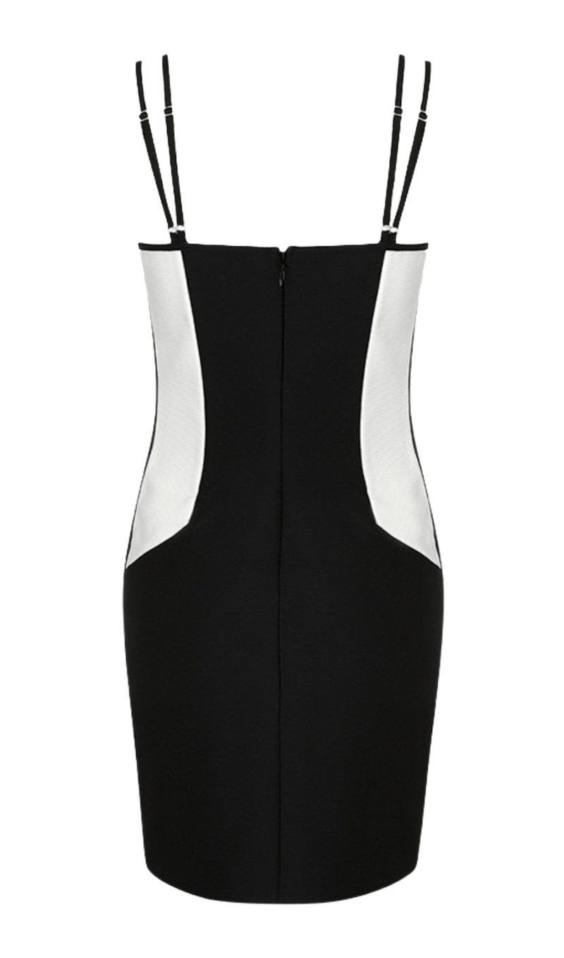 SLING LOW NECKLINE SLEEVE LAYERED DRESS