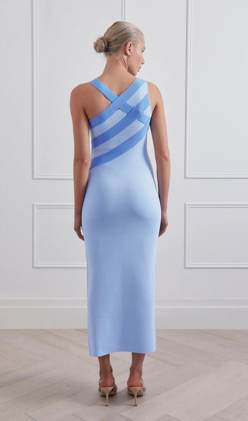 SLIT MINI DRESS IN BLUE Dresses styleofcb 