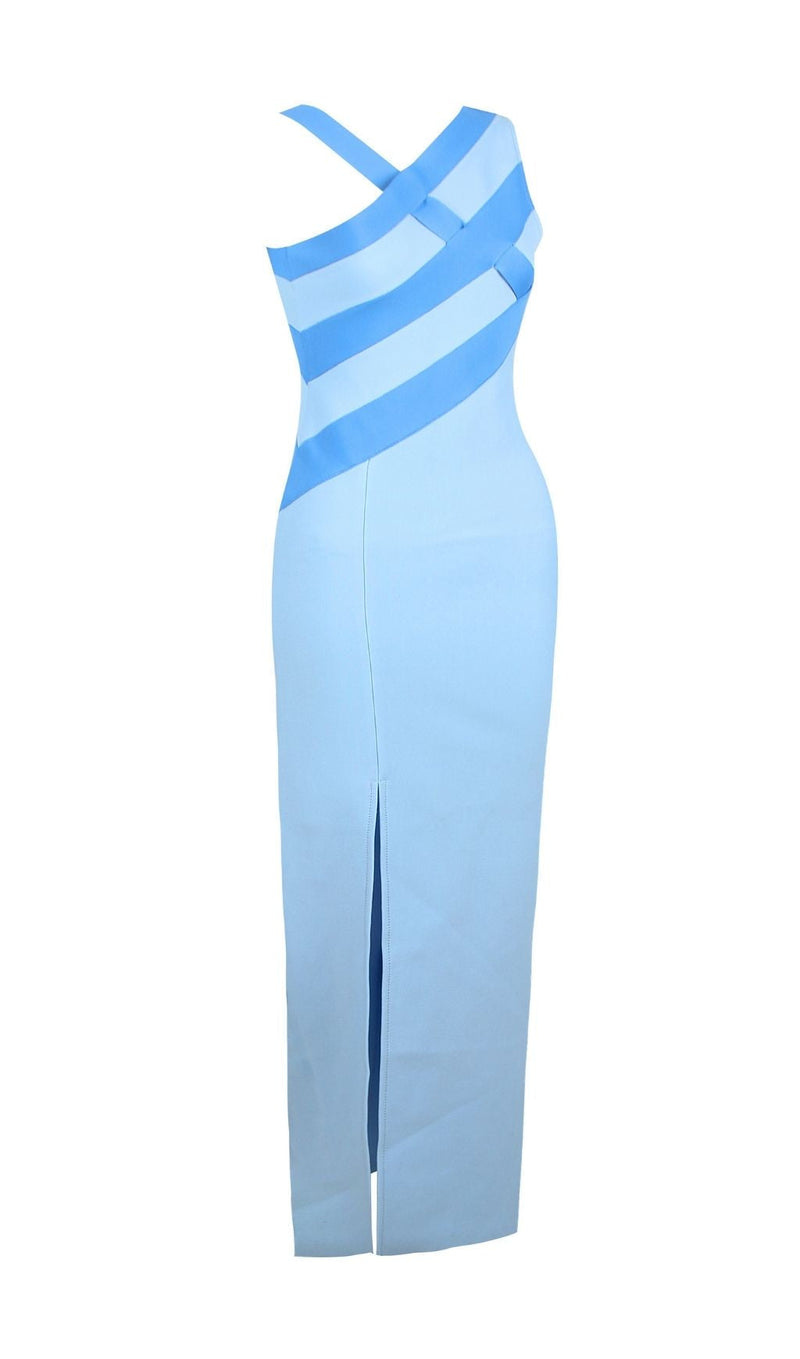 SLIT MINI DRESS IN BLUE Dresses styleofcb 