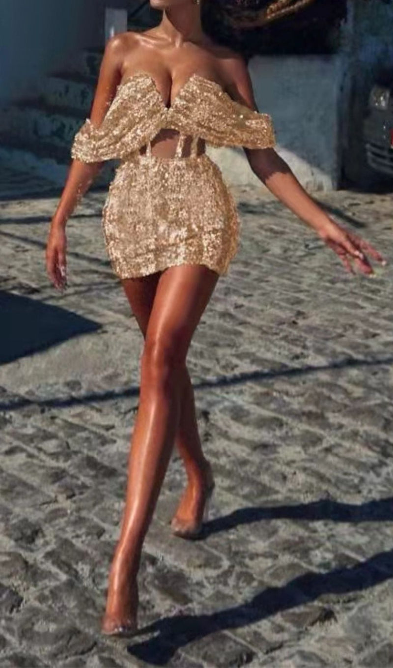 SLIVER SEQUIN STRAPLESS MINI DRESS Dresses styleofcb 