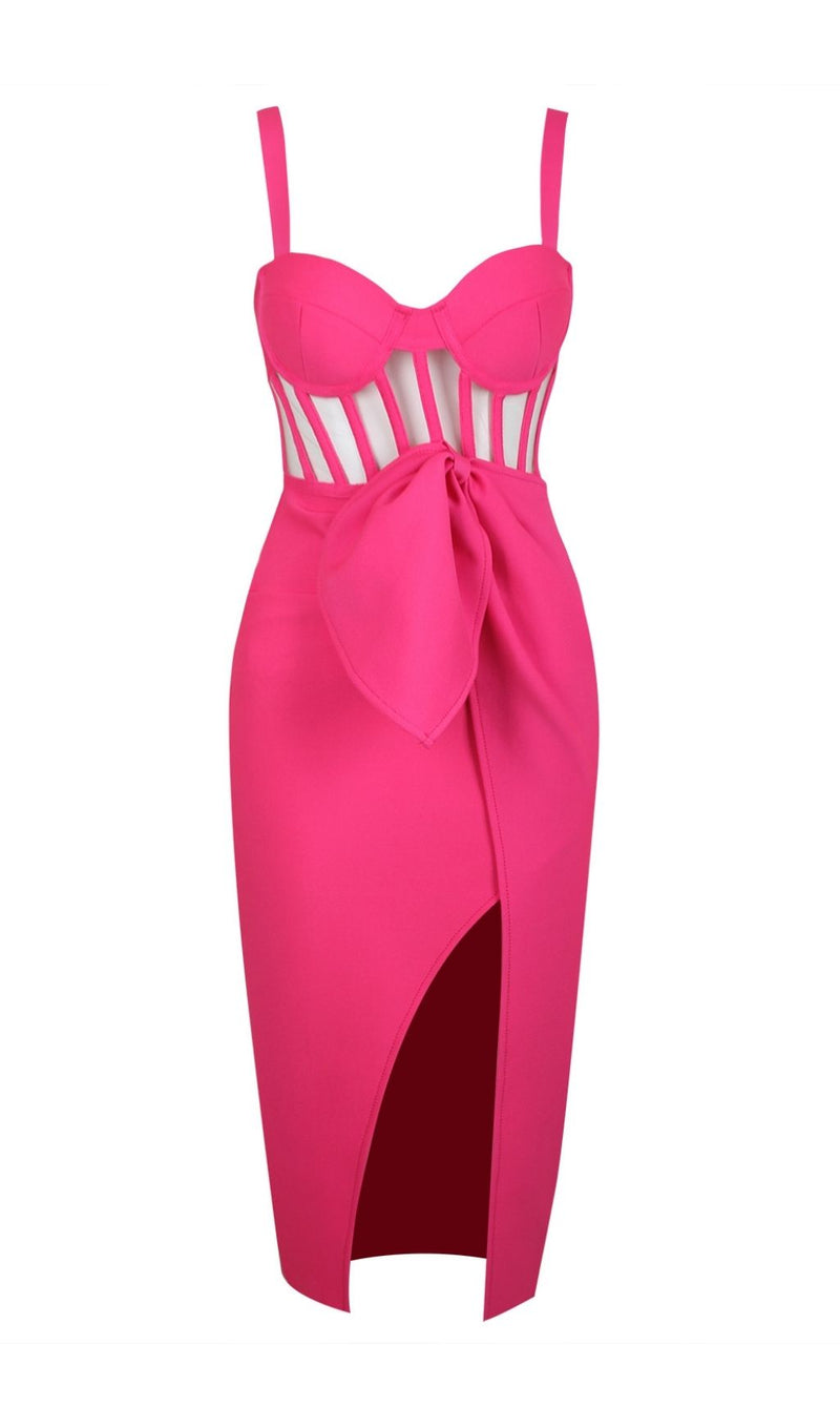 SPLIT BANDAGE MIDI DRESS IN RED Dresses styleofcb XS PINK 