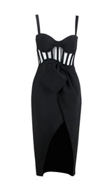 SPLIT BANDAGE MIDI DRESS IN RED Dresses styleofcb XS BLACK 