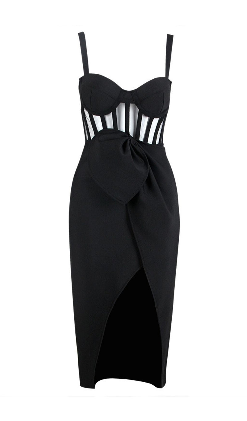 SPLIT BANDAGE MIDI DRESS IN RED Dresses styleofcb XS BLACK 