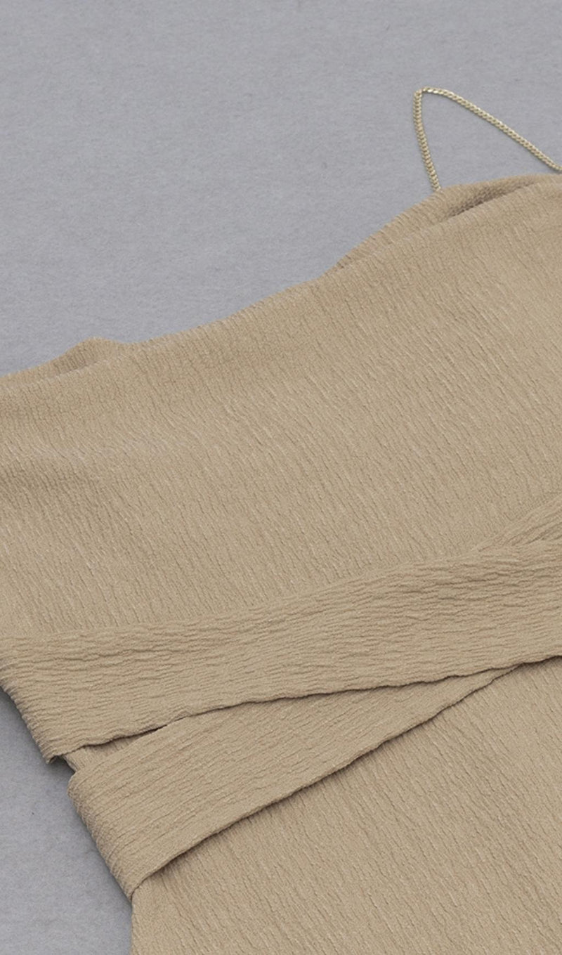 SPLIT MAXI DRESS IN BEIGE Dresses styleofcb 