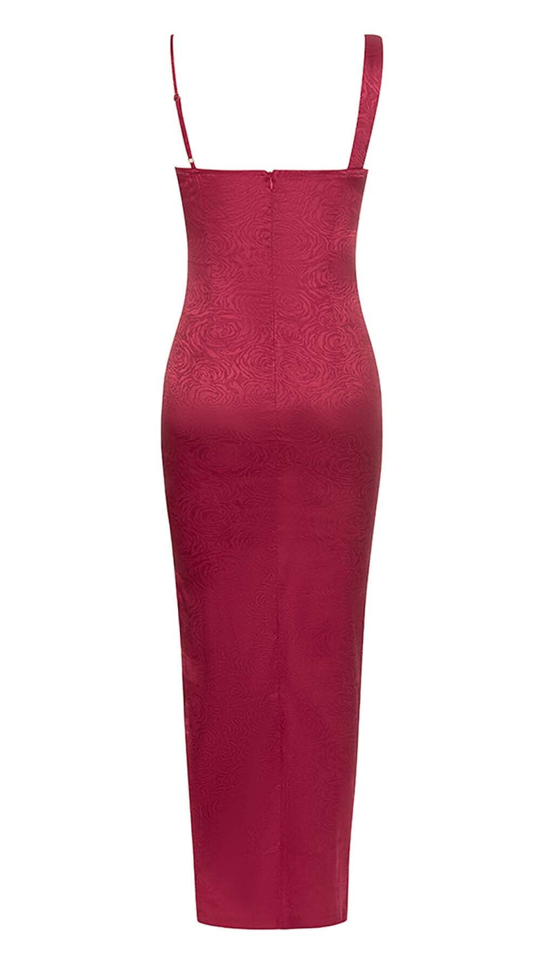 STRAP SATIN MAXI DRESS IN RUBY RED DRESS styleofcb 