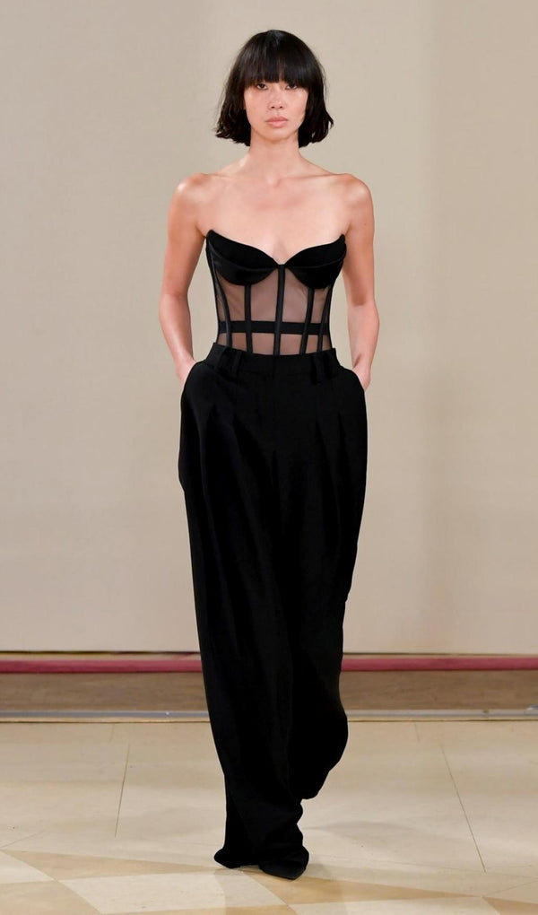 STRAPLESS FISHBONE TOPS IN BLACK Clothing styleofcb 