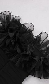 STRAPLESS LACE FLOWER MINI DRESS IN BLACK Dresses styleofcb 