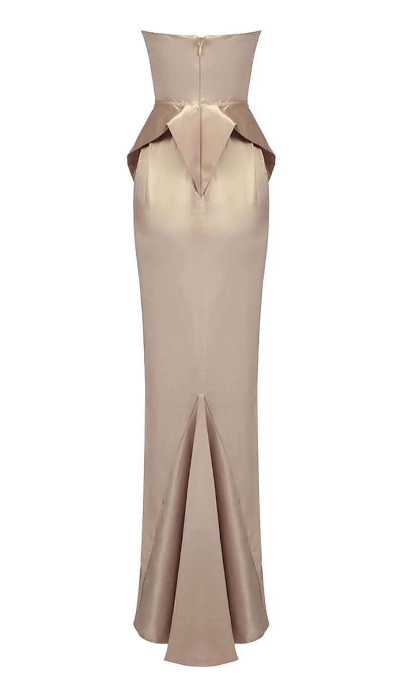 STRAPLESS MERMAID MAXI DRESS IN BEIGE STYLE OF CB 