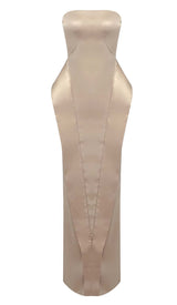 STRAPLESS MERMAID MAXI DRESS IN BEIGE STYLE OF CB 