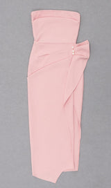 STRAPLESS MIDI DRESS IN PINK Dresses styleofcb 