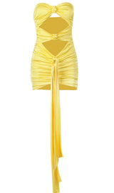 STRAPLESS MINI DRESS IN YELLOW Dresses styleofcb 