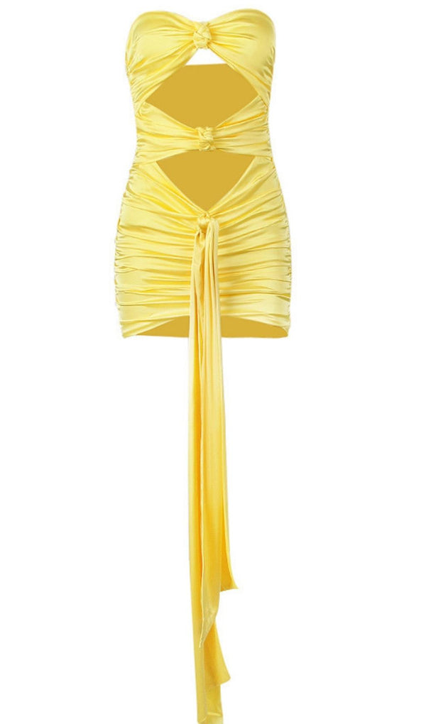 STRAPLESS MINI DRESS IN YELLOW Dresses styleofcb 