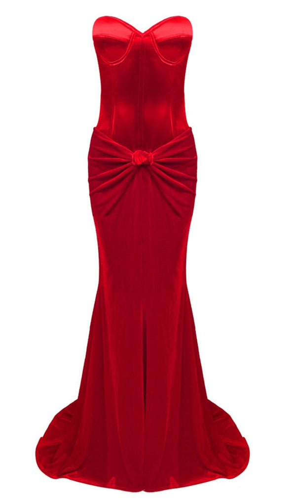 STRAPLESS COREST TWO-PIECE DRESS IN RED DRESS styleofcb 