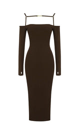 STRAPPY HOLLOW STRAPLESS BANDAGE MINI DRESS IN BLACK Dresses styleofcb XS BROWN 