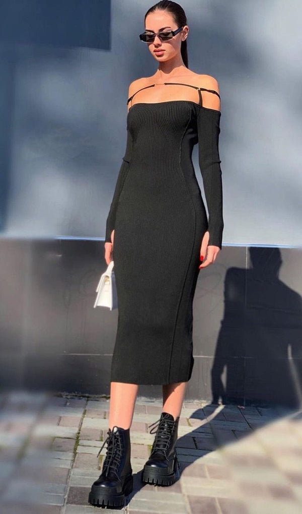 STRAPPY HOLLOW STRAPLESS BANDAGE MINI DRESS IN BLACK Dresses styleofcb 