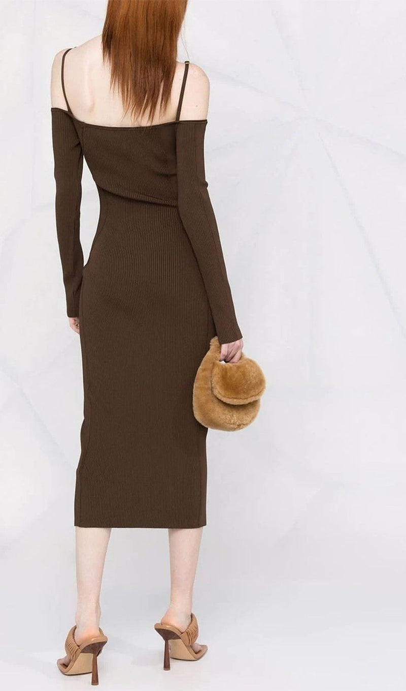 STRAPPY HOLLOW STRAPLESS BANDAGE MINI DRESS IN BROWN Dresses styleofcb 