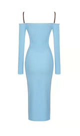 STRAPPY HOLLOW STRAPLESS BANDAGE MINI DRESS IN SKY BLUE Dresses styleofcb 
