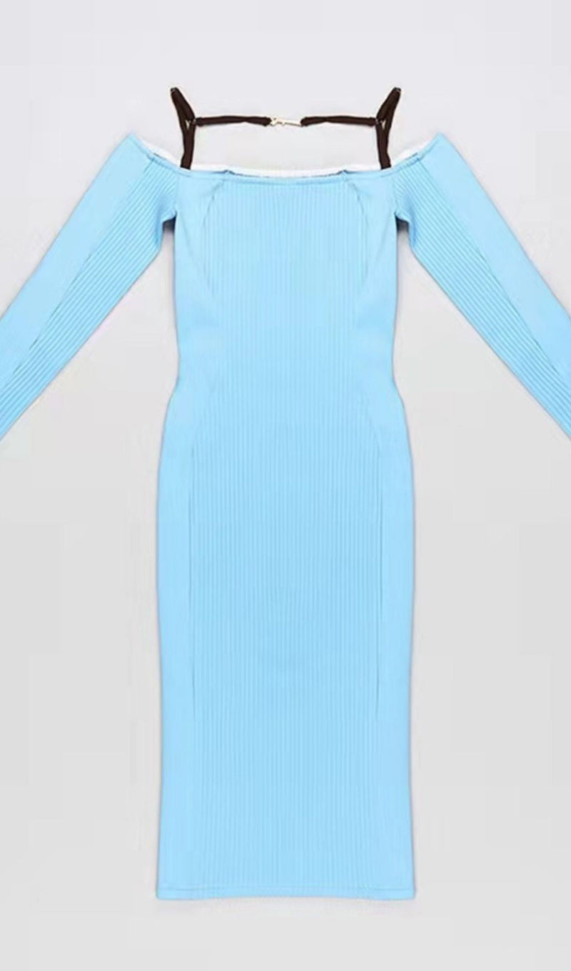 STRAPPY HOLLOW STRAPLESS BANDAGE MINI DRESS IN SKY BLUE Dresses styleofcb 
