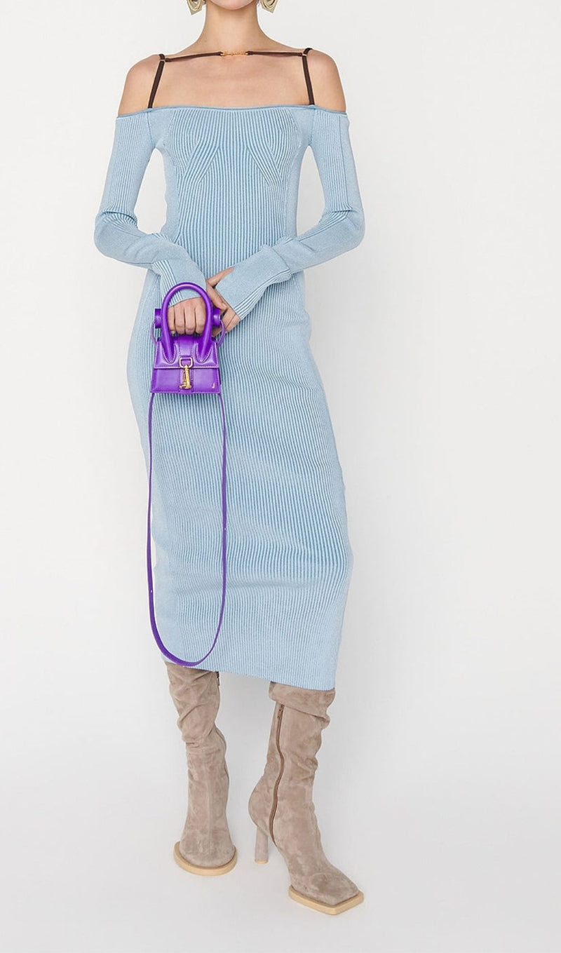 STRAPPY HOLLOW STRAPLESS BANDAGE MINI DRESS IN SKY BLUE Dresses styleofcb 