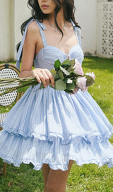 STRAPPY CORSET MIDI DRESS IN BLUE DRESS STYLE OF CB 