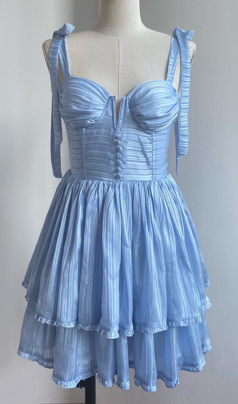 STRAPPY CORSET MIDI DRESS IN BLUE DRESS STYLE OF CB 