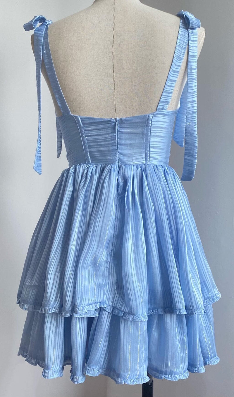 STRAPPY CORSET MIDI DRESS IN BLUE DRESS STYLE OF CB 