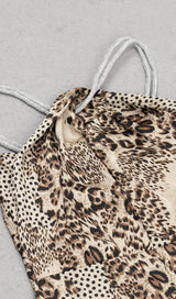 STRAPPY LEOPARD PRINT JUMPSUIT IN BROWN DRESS STYLE OF CB 
