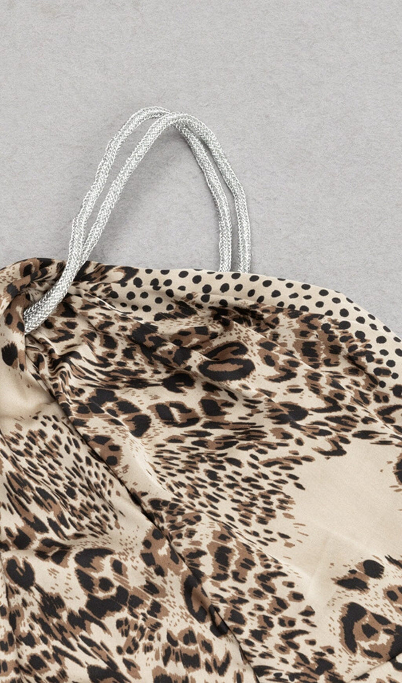 STRAPPY LEOPARD PRINT JUMPSUIT IN BROWN DRESS STYLE OF CB 