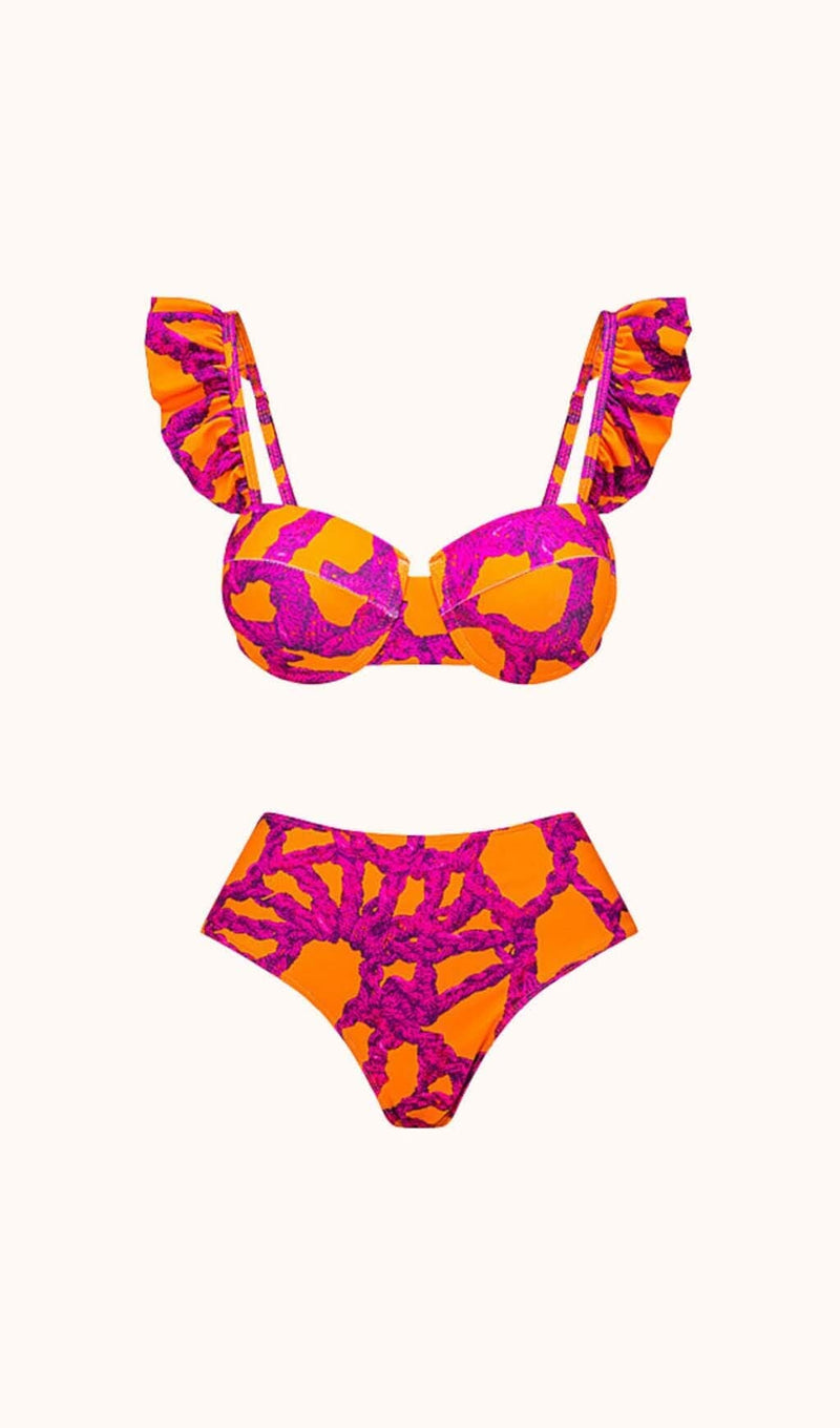 Salem Ruffle Printed Bikini Two Piece Set Swimwear styleofcb 