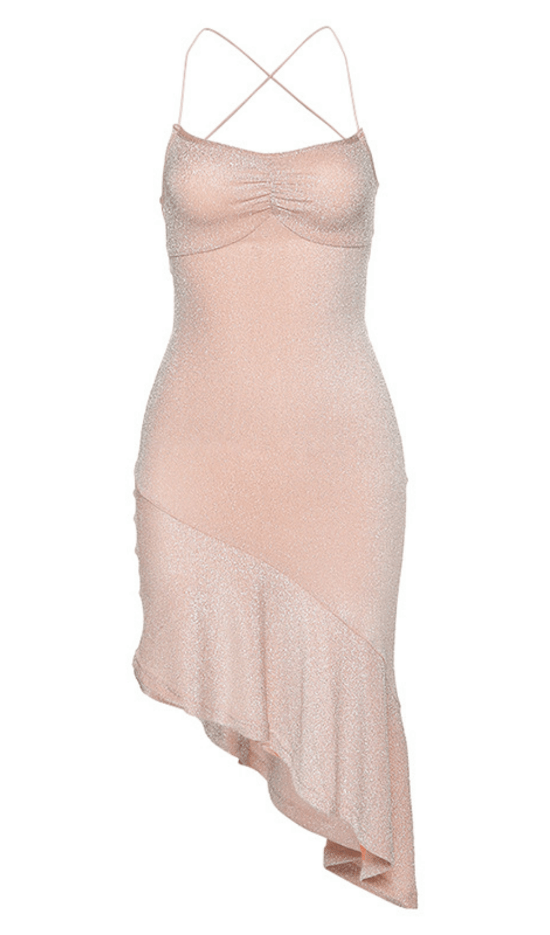 Sexy open-back lace-up dress. ohmogo 