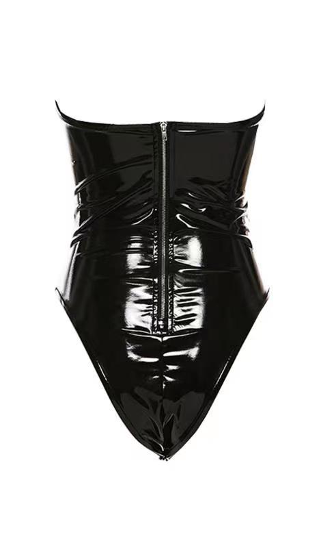 Sexy slim leather bodysuit styleofcb 