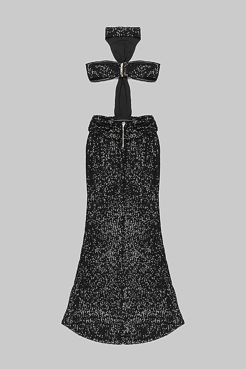 SHINY SEQUINS HALTER MAXI DRESS Sequins Dress Oh CICI 