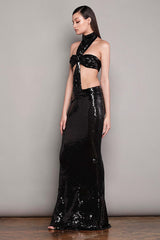 SHINY SEQUINS HALTER MAXI DRESS Sequins Dress Oh CICI 