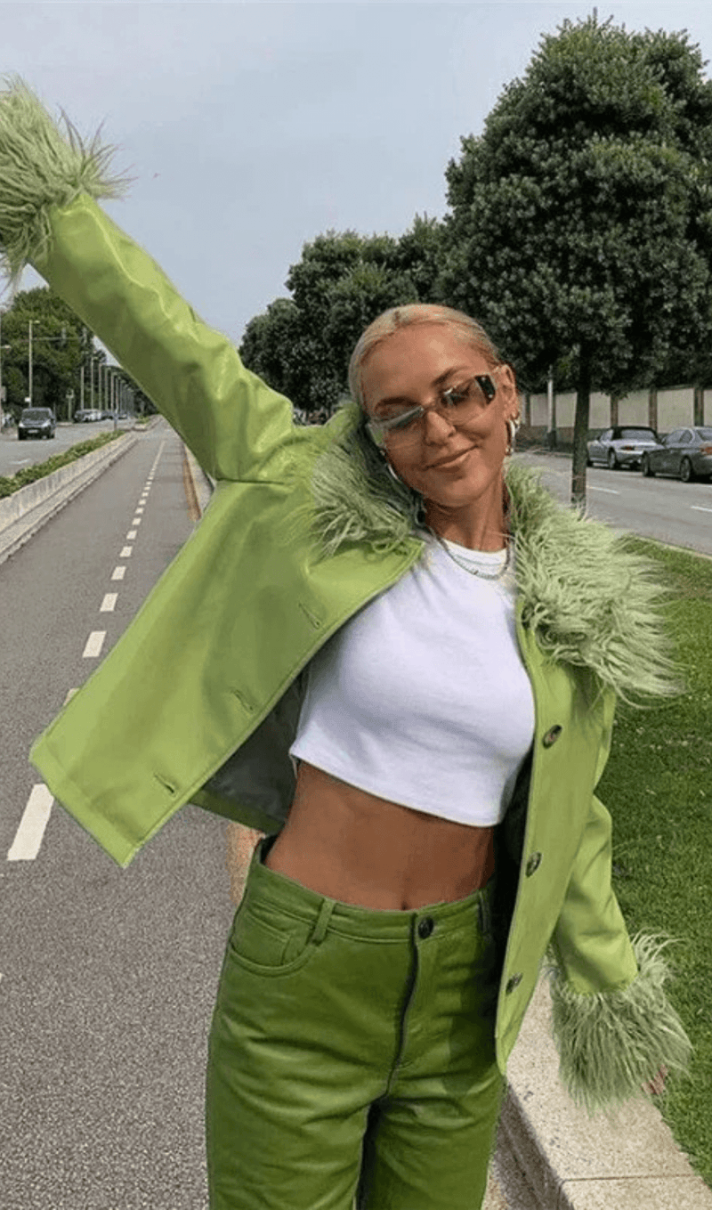 Single-breasted leather jacket styleofcb 