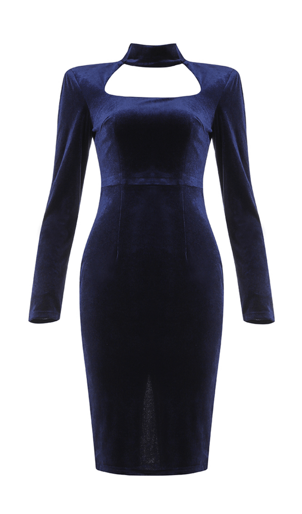 Square neck gold velvet dress styleofcb BLUE XS 