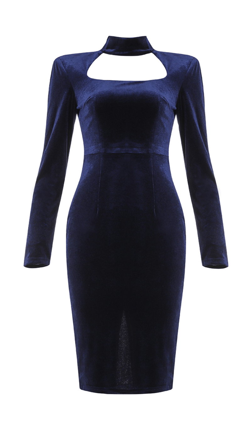 Square neck gold velvet dress styleofcb BLUE XS 