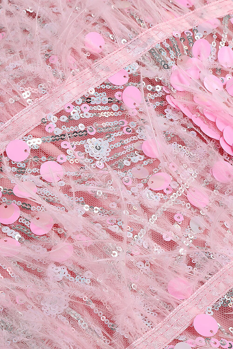 STRAPLESS SEQUINS SHINY GLITTER DRESS IN PINK Sequins Dress styleofcb 