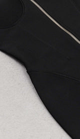 TASSEL HALTER BANDAGE MIDI DRESS IN BALCK DRESS STYLE OF CB 