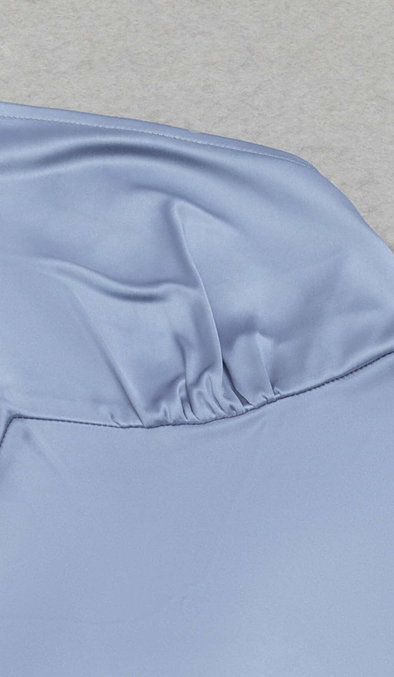 TASSEL SATIN MIDI DRESS IN BLUE DRESS STYLE OF CB 