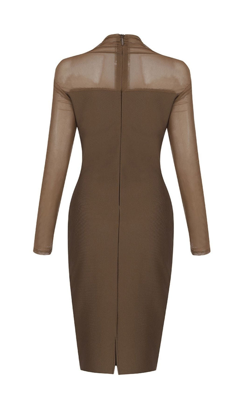 TAWNY YARN SLEEVE BANDAGE MIDI DRESS Dresses styleofcb 