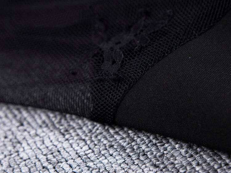 BLACK LACE STITCHED CHEST HOLLOW DRESS styleofcb 